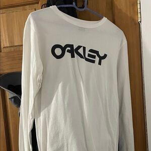 Oakley White Long Sleeve Tee with Black Logo